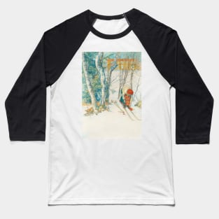 Girl on Skis by Carl Larsson Baseball T-Shirt